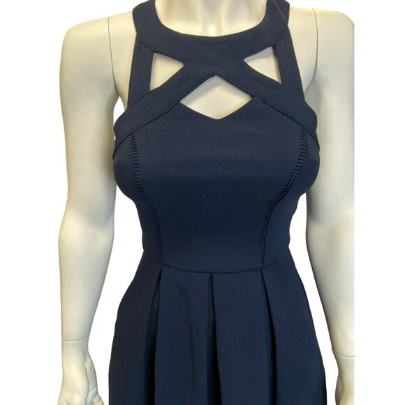 Speechless Navy Blue Dress New w/Tags $58 Small Short Fitted Classic Knee Length - Picture 7 of 11